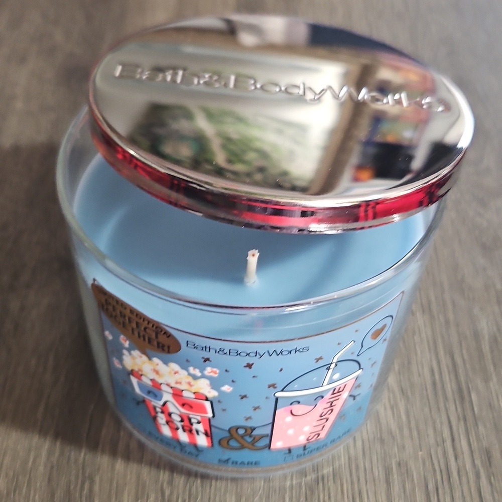 Popcorn & Slushie 3 Wick Candle NEW By BATH & BODY WORKS Candle Day Exclusive